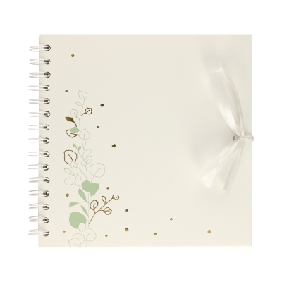 Album spirala 20x20/30 białe 180g Happy Color z wstążką