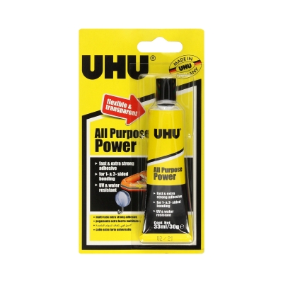 Klej uniwersalny 33ml All purpose power transparentny blister UHU U37655