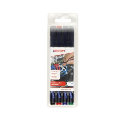 Marker permanentny do znakowania kabli 0.30mm 4kol Edding 8407-4