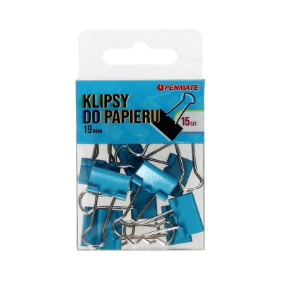 Klip 19mm 15szt. jasnoniebieskie Penmate