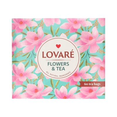Herbata ekspresowa zestaw Flowers&Tea Lovare 60t koperty