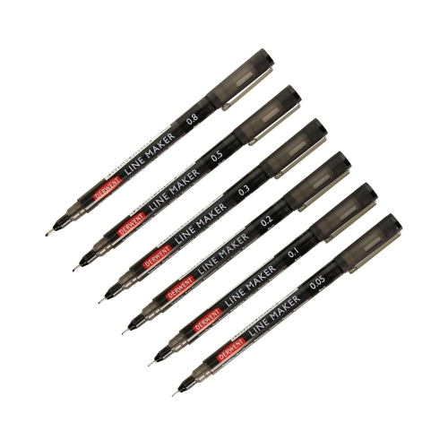 Cienkopis czarny 6szt. Derwent Line Maker 2305559
