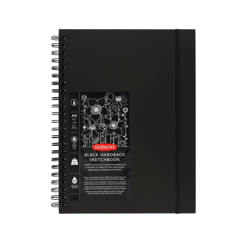 Szkicownik A4/40 na spirali Derwent Black Book 200g 2300379