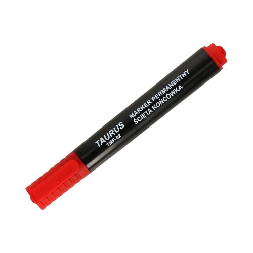 Marker permanentny 1.0-5.0mm czerwony ścięty Taurus TMP-02