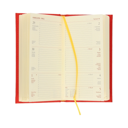Kalendarz kieszonkowy A6 Cross czerwony 219A6TK