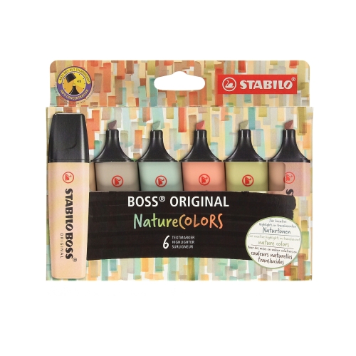 Zakreślacz 6kol Nature COLORS Boss Stabilo 70/6-2-2