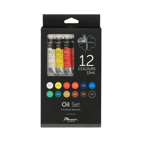 Farba olejna 12kol 12ml Phoenix