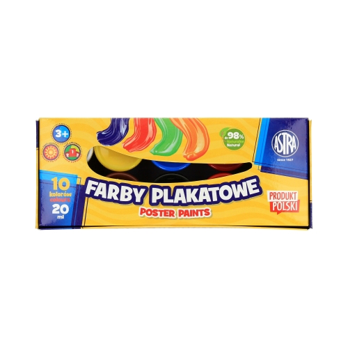 Farba plakatowa 10kol 20ml Astra 301123044
