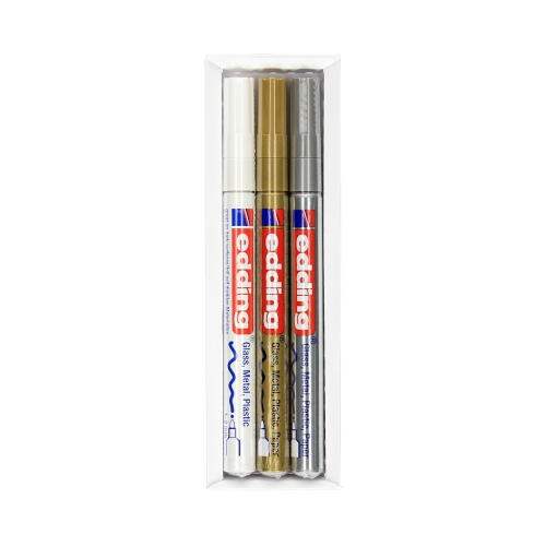 Marker olejowy 1.0-2.0mm 3kol. mix metalik Edding 751