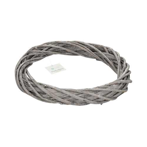 Wianek wiklinowy 25cm szary