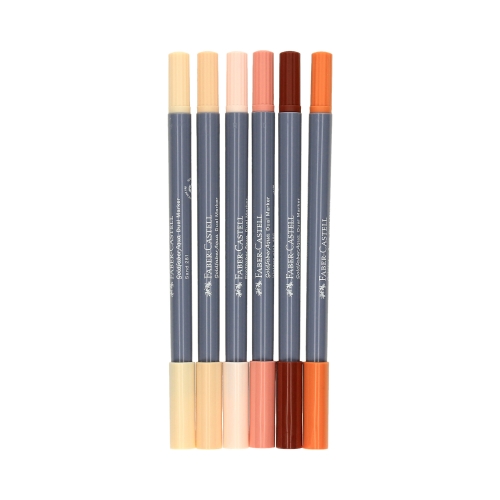 Pisak akwarelowy dwustronny - 6szt. Goldfaber Portret Faber-Castell 164523FC