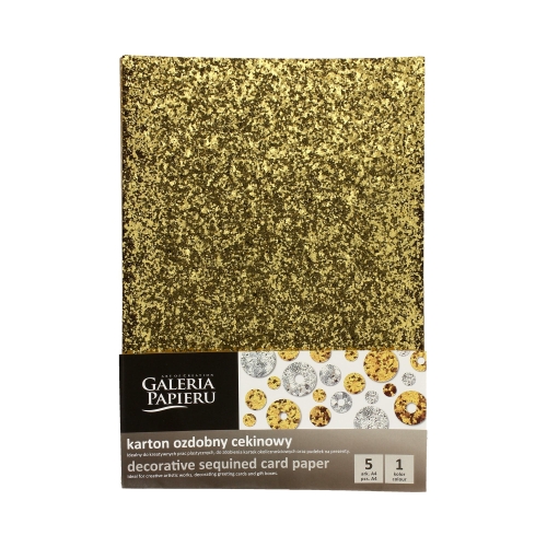 Karton cekinowy A4 złoty 210g - 5ark.