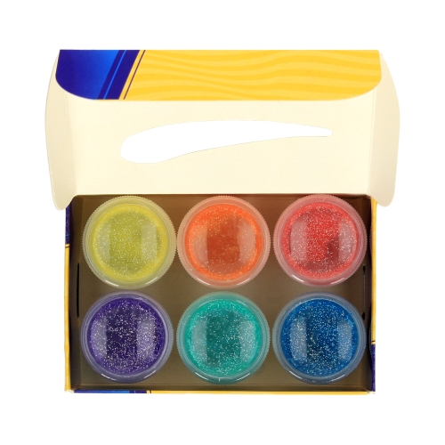 Farby dekoracyjne 6kol 20ml z brokatem Astra 301124002