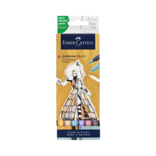 Pisaki dwustronne 6kol. Fashion Goldfaber Sketch Faber-Castell FC164808