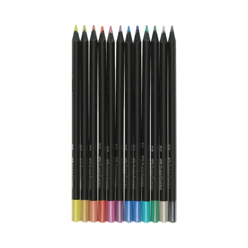 Kredki ołówkowe 12kol metaliczne trójkątne Black-Edition Faber-Castell FC116415