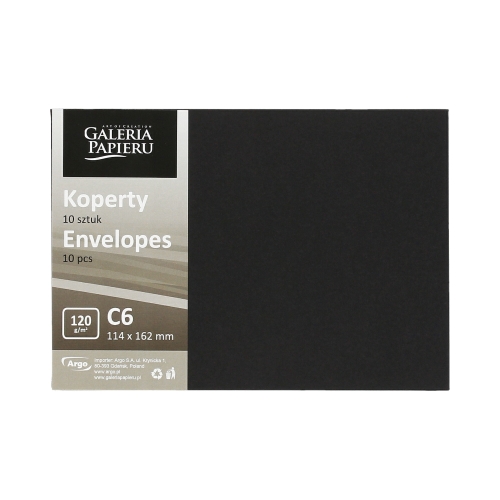 Koperty C6 czarne gładkie 120g (10)