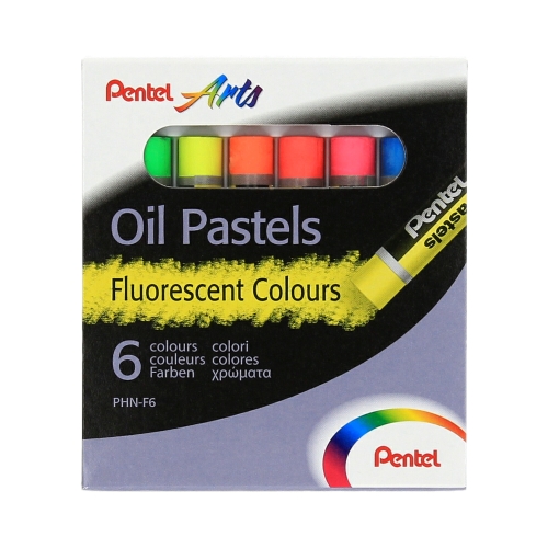 Pastele olejne 6kol fluorescencyjne Pentel PHN-F6