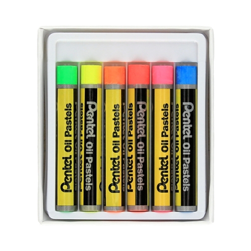 Pastele olejne 6kol fluorescencyjne Pentel PHN-F6