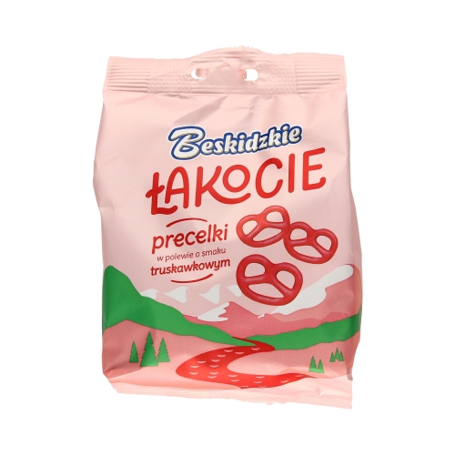 Precelki w polewie smak truskawkowy 100g Łakocie Beskidzkie