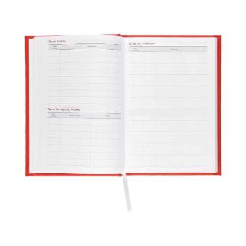 Kalendarz książkowy A5 Nauczyciela czerwony Vivella tygodniowy