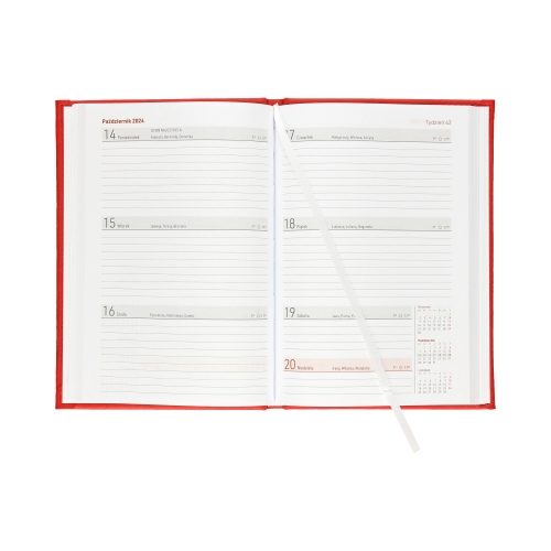 Kalendarz książkowy A5 Nauczyciela czerwony Vivella tygodniowy