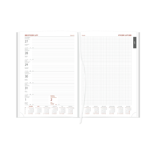 Kalendarz książkowy A4 Vivella granat 216A4TNB Tygod notes