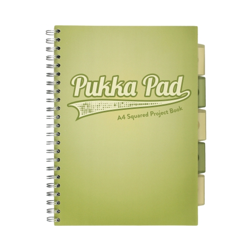 Kołozeszyt A4/100 kratka Pukka Pad Project Book Olive Green