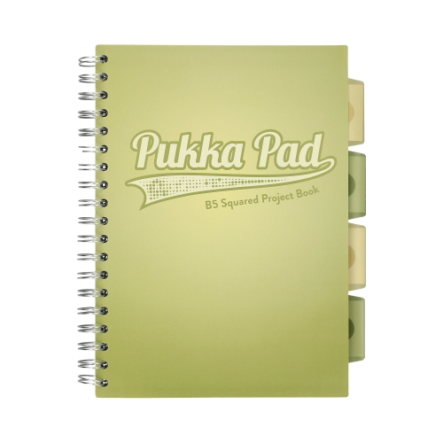 Kołozeszyt B5/100 kratka Pukka Pad Project Book Olive Green