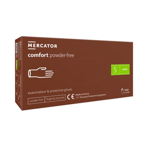 Rękawice lateksowe bezpudrowe S Comfort Mercator (100)