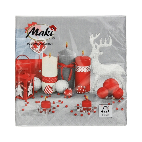 Serwetki 33x33 3w White&Red Composition 018301 (20)