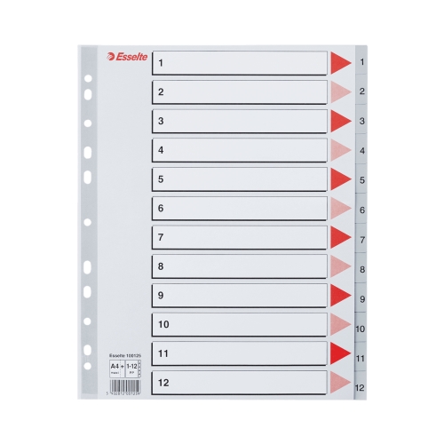 Przekładki PP A4+ 1-12 Maxi Esselte 100125
