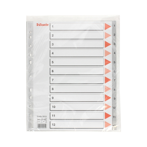 Przekładki PP A4+ 1-12 Maxi Esselte 100125