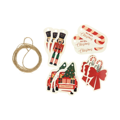 Zawieszki na prezenty Christmas kształty Interdruk - 12szt