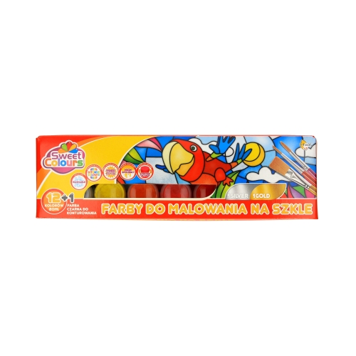 Farba witrażowa 12kol 20ml + konturówka Sweet Colours Otocki FWITR
