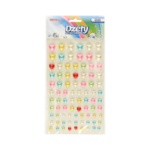 Dżety samoprzylepne serca perłowe Brewis DS58
