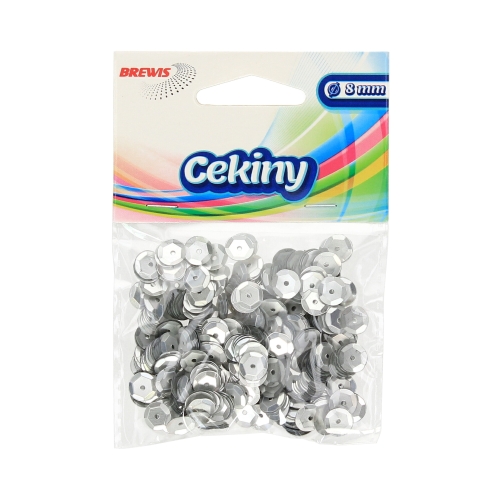 Cekiny matowe srebrne M20 Brewis 8mm