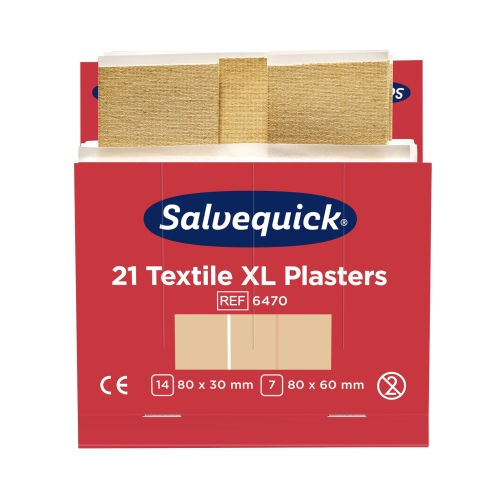 Plastry opatrunkowe tekstylne XL 80x30/80x60mm Salvequick Cederroth - 21szt.