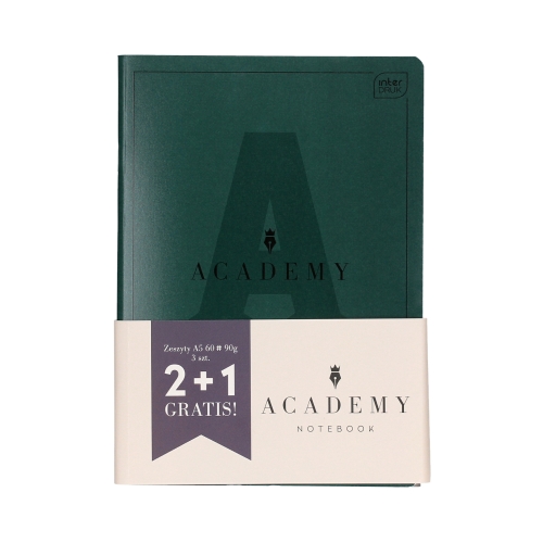 Zeszyt A5/60 kratka Academy Interdruk 90g - 3szt. 5902277355997