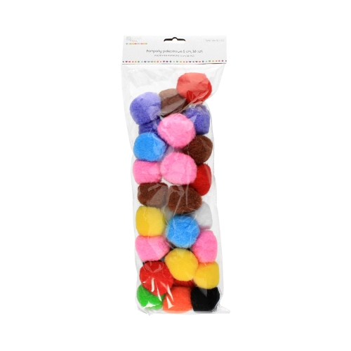 Pompony poliestrowe mix 5cm (30)