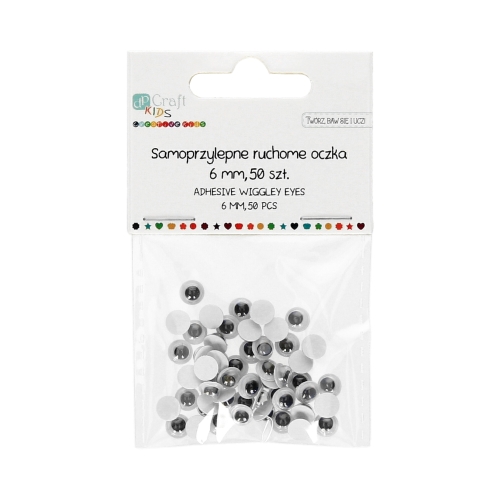 Oczka ruchome samoprzylepne 6mm (50)