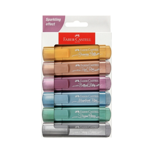 Zakreślacz 6kol metalicznych op/kartonowe Faber-Castell FC254676