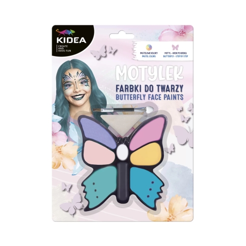 Farby do malowania twarzy 8kol Motylek Kidea FDTM8KKA