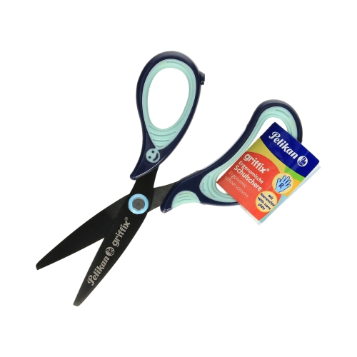 Nożyczki szkolne ergonomiczne dla praworęcznych niebieskie Pelikan Griffix