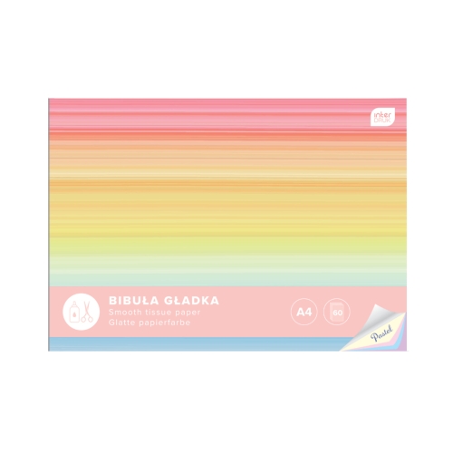 Bibuła gładka mix kolorów pastelowych A4/60 Interdruk
