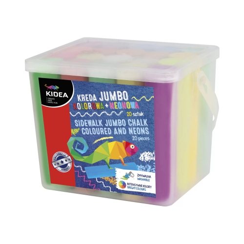 Kreda chodnikowa 20 szt. w wiaderku Jumbo Kidea