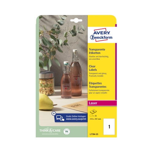 Etykiety Crystal Clear 210x297 transparentne Avery (25)