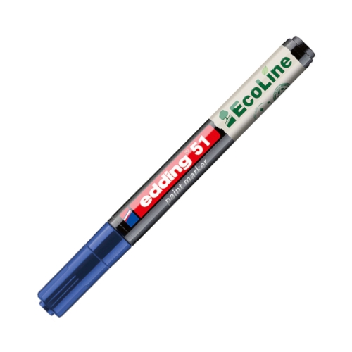 Marker olejowy 1.0-2.0mm niebieski okrągły Edding 51 EcoLine