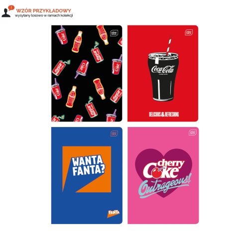 Zeszyt A5/32 kratka mat+UV Coca Cola Interdruk 70g