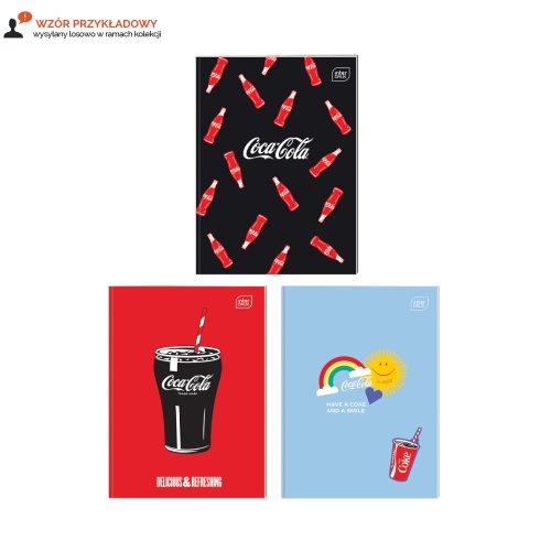Zeszyt A4/32 linia kolor mat+UV Coca Cola Interdruk 70g