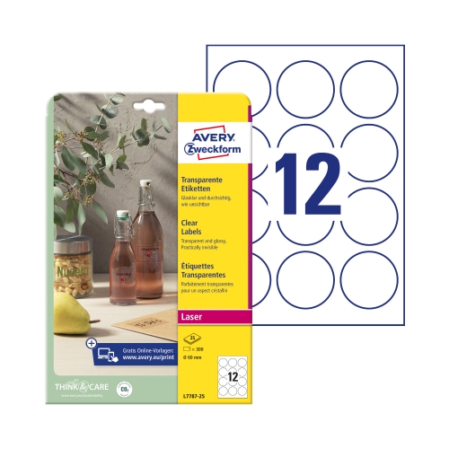 Etykiety Crystal Clear fi60mm transparentne Avery (25)